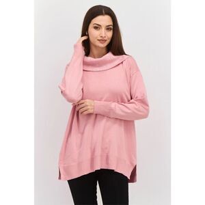 JM Collection Pink Sequined Cowl Neck Soft Girl Sweater Size XXL